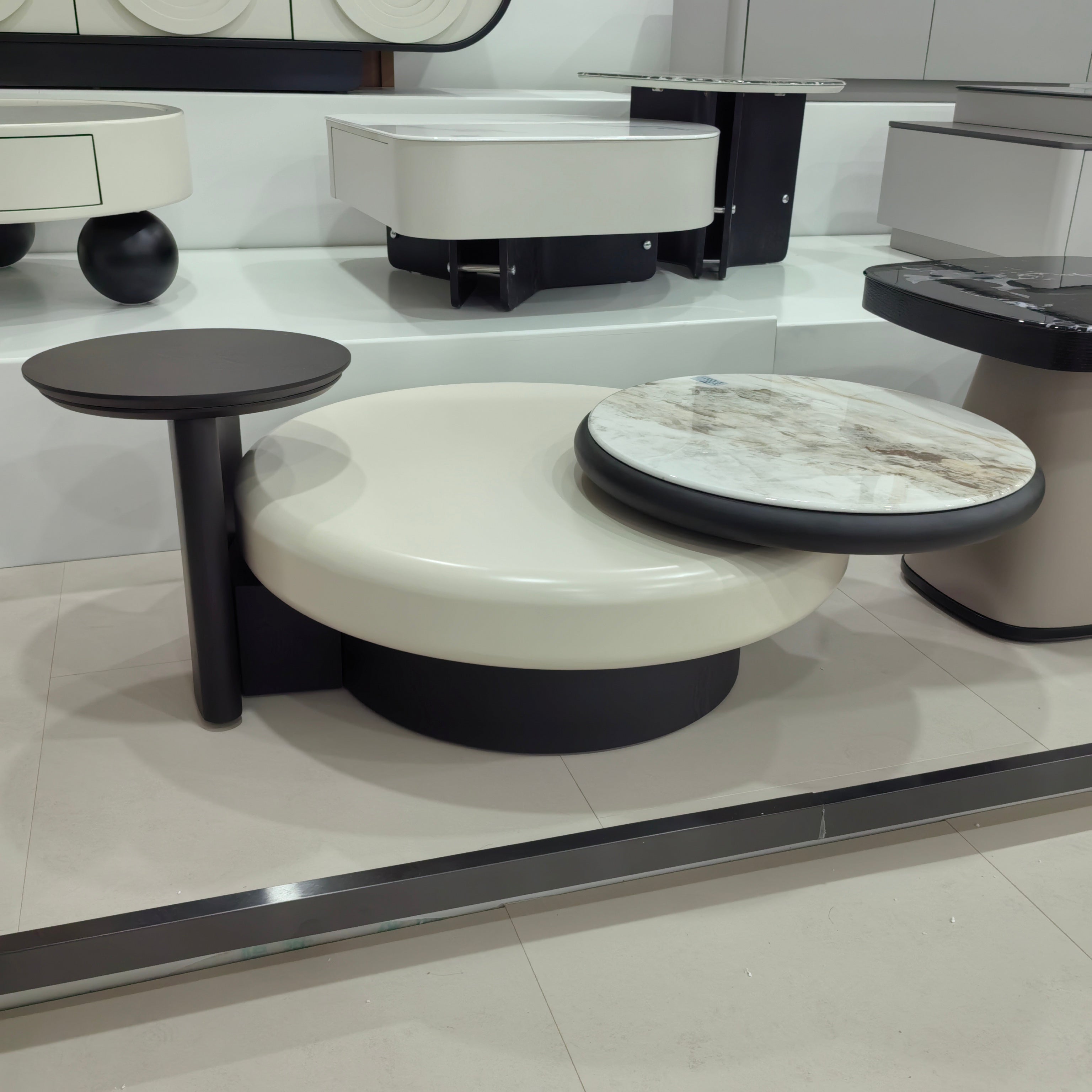 Coffee Table Artificial Stone Baking Paint LKLM1485CTFH | LEUKHOME