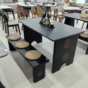 Dining Table Artificial Stone Wood Veneer‌ LKD053DTFH | LEUKHOME