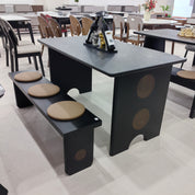 Dining Table Artificial Stone Wood Veneer‌ LKD053DTFH | LEUKHOME