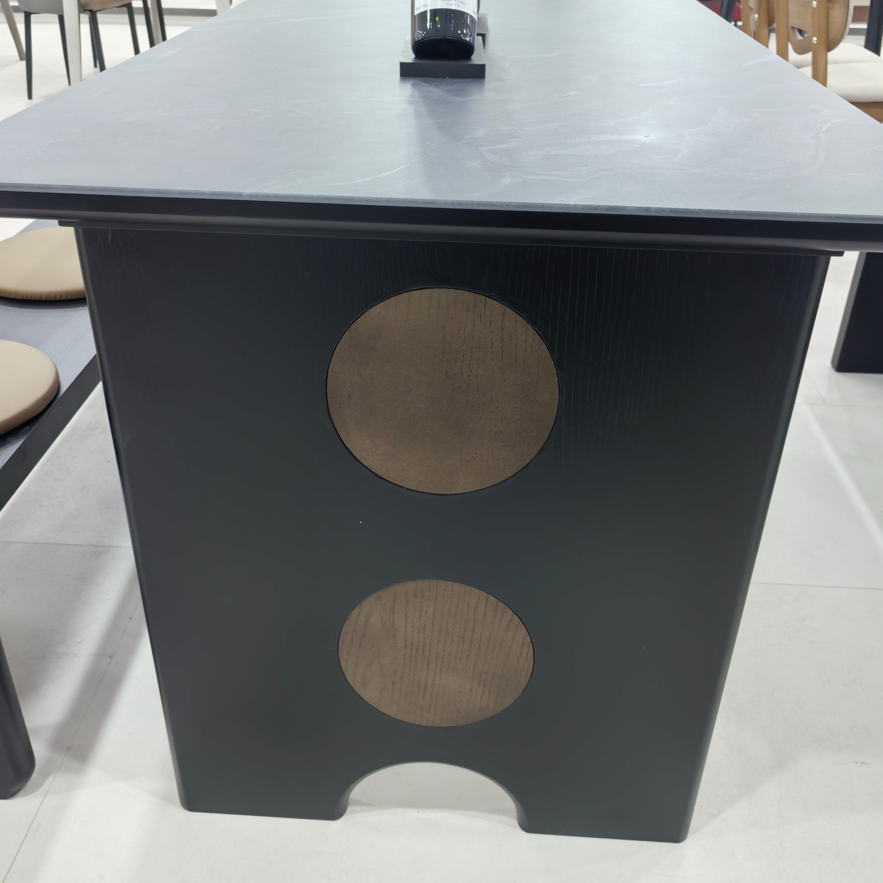 Dining Table Artificial Stone Wood Veneer‌ LKD053DTFH | LEUKHOME