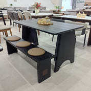 Обеденный стол из искусственного камня и дерева‌ LKD055DTFH | LEUKHOME