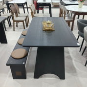 Обеденный стол из искусственного камня и дерева‌ LKD055DTFH | LEUKHOME
