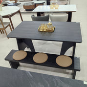 Обеденный стол из искусственного камня и дерева‌ LKD055DTFH | LEUKHOME