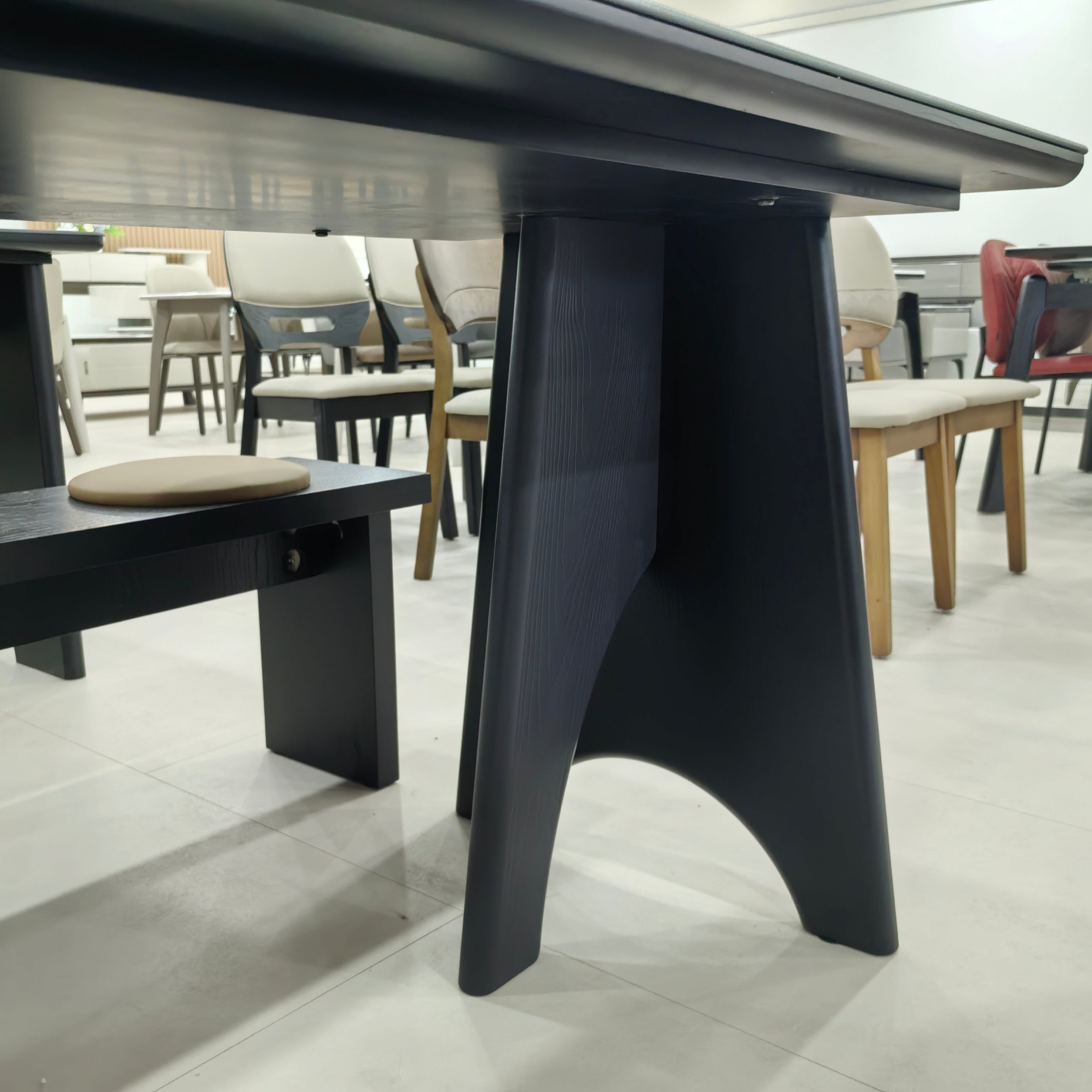 Обеденный стол из искусственного камня и дерева‌ LKD055DTFH | LEUKHOME