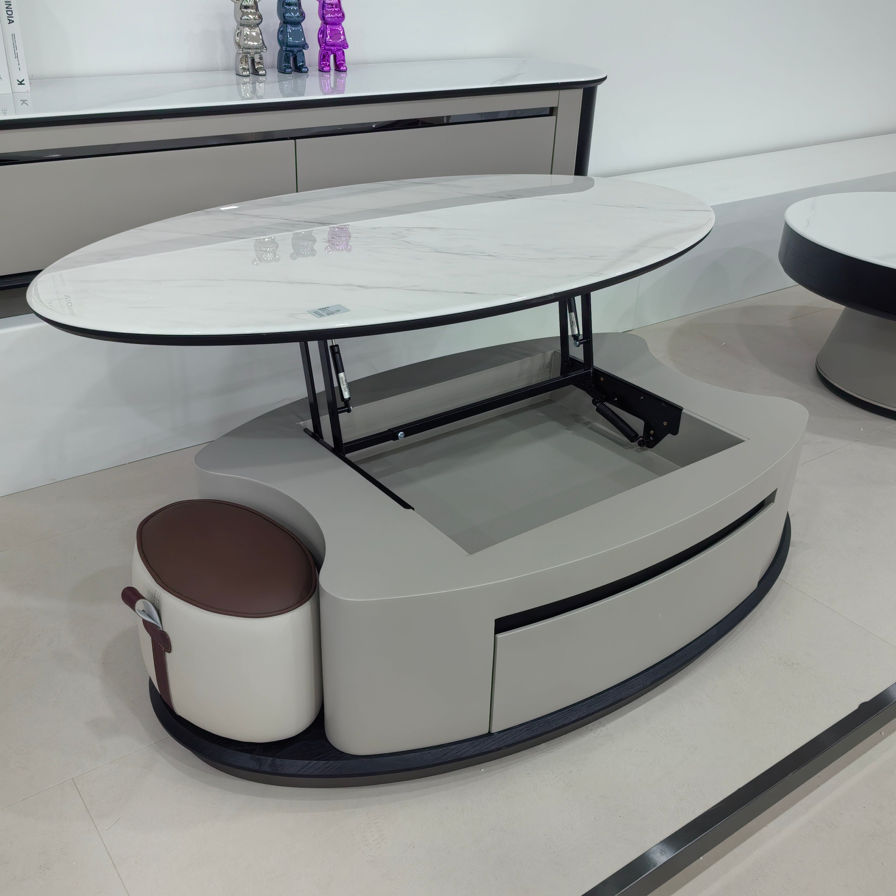 طاولة قهوة من الحجر الصناعي مطلية بالخبز، LKLM1520CTFH | LEUKHOME