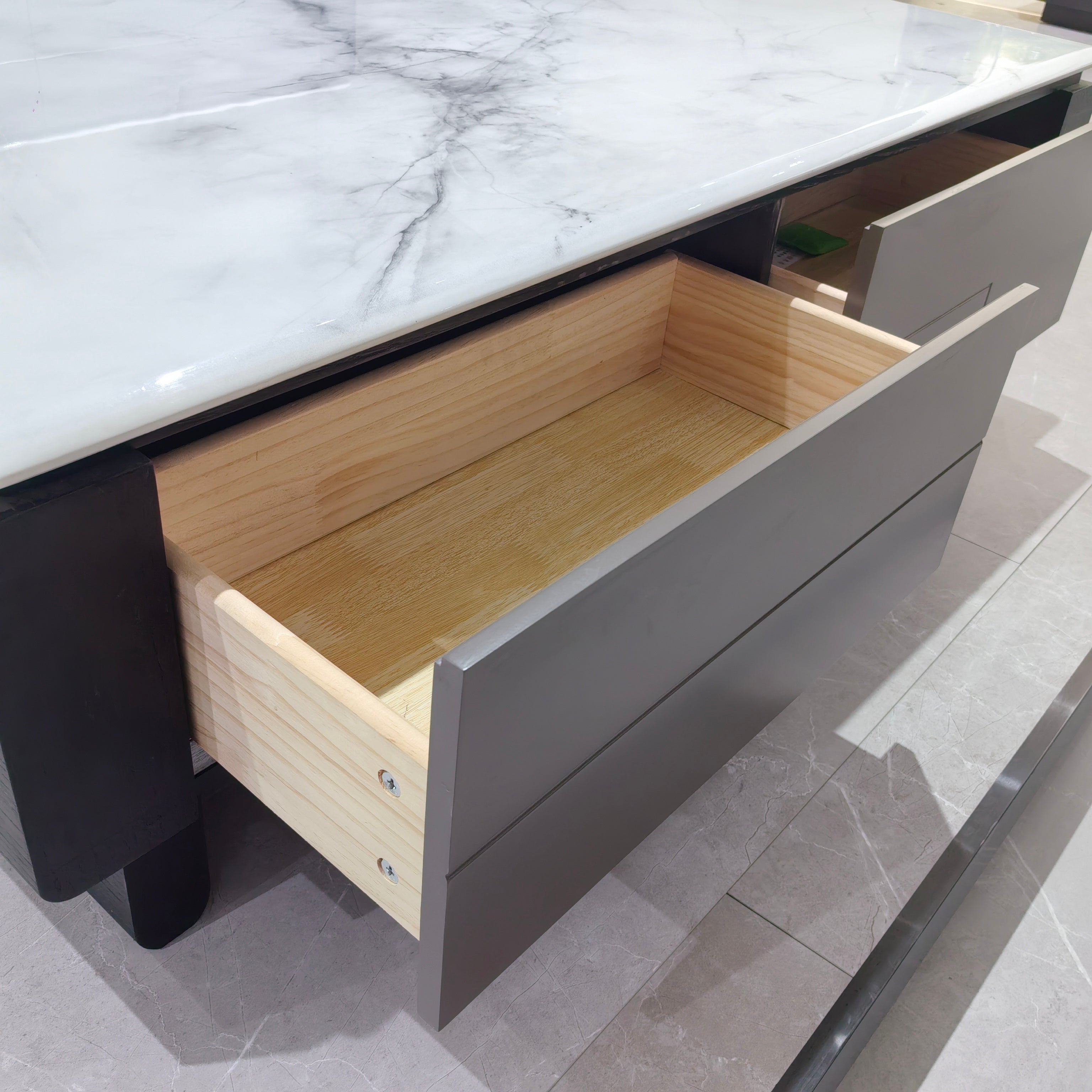 Coffee Table Super Crystal Stone‌ Baking Paint Wood Veneer‌ LKL035CTAYG | LEUKHOME