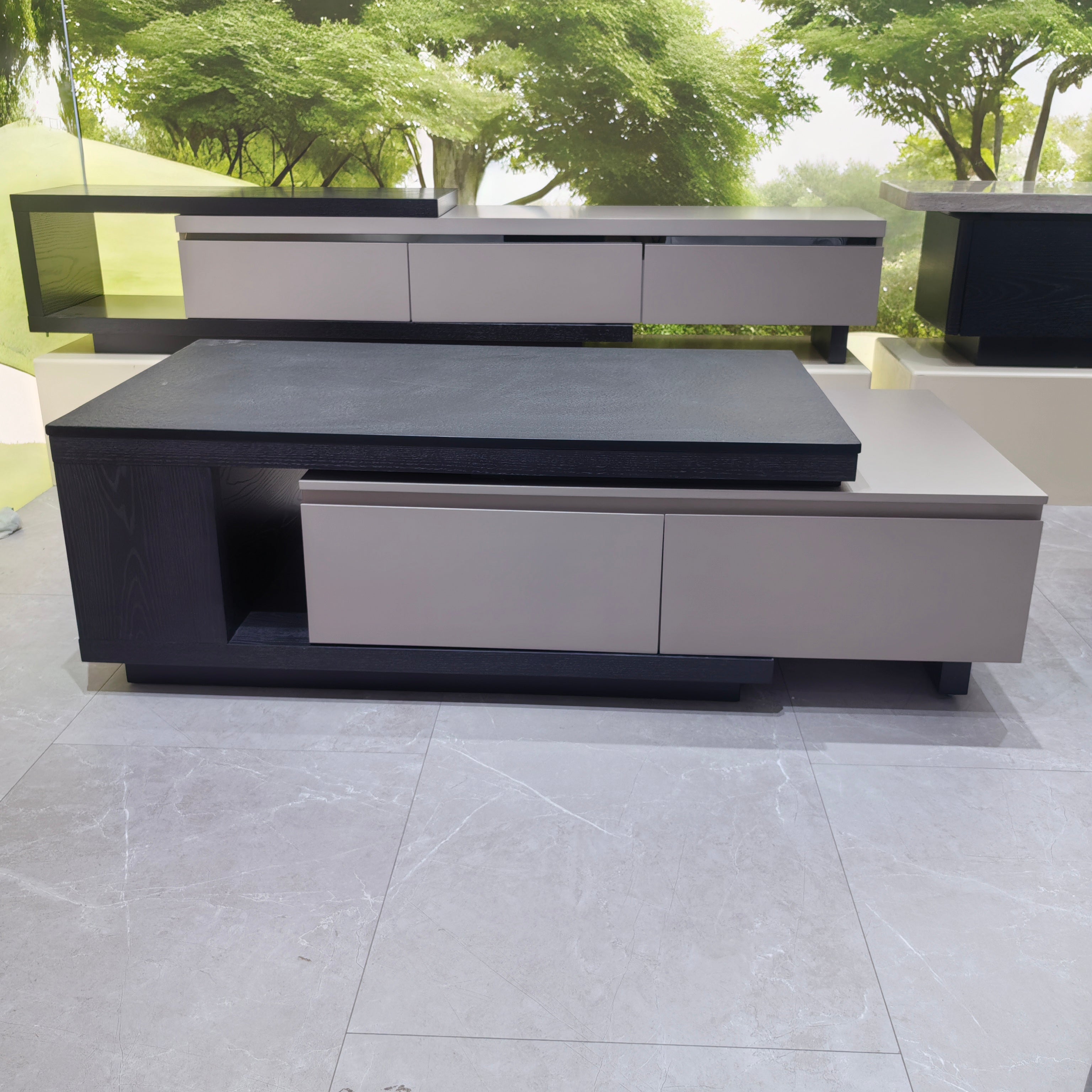 Coffee Table Sintered Stone‌ Baking Paint Wood Veneer‌ LKL039CTAYG | LEUKHOME