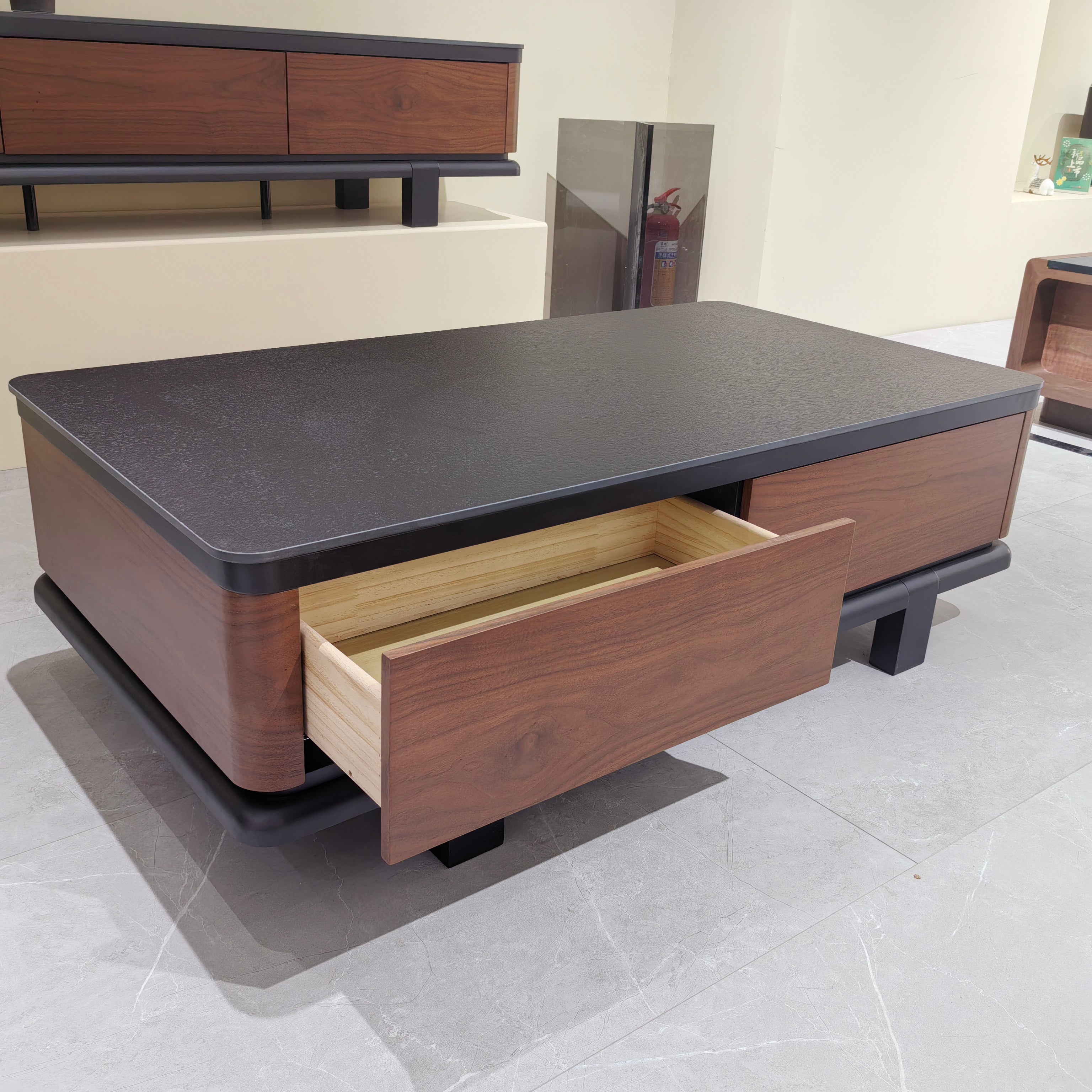 Coffee Table Sintered Stone‌ Baking Paint Wood Veneer‌ LKL041CTAYG | LEUKHOME