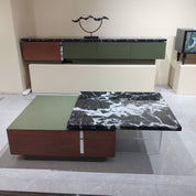 TV Stand Marble Baking Paint Wood Veneer‌ LKL045TSAYG | LEUKHOME