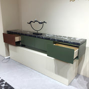 TV Stand Marble Baking Paint Wood Veneer‌ LKL045TSAYG | LEUKHOME