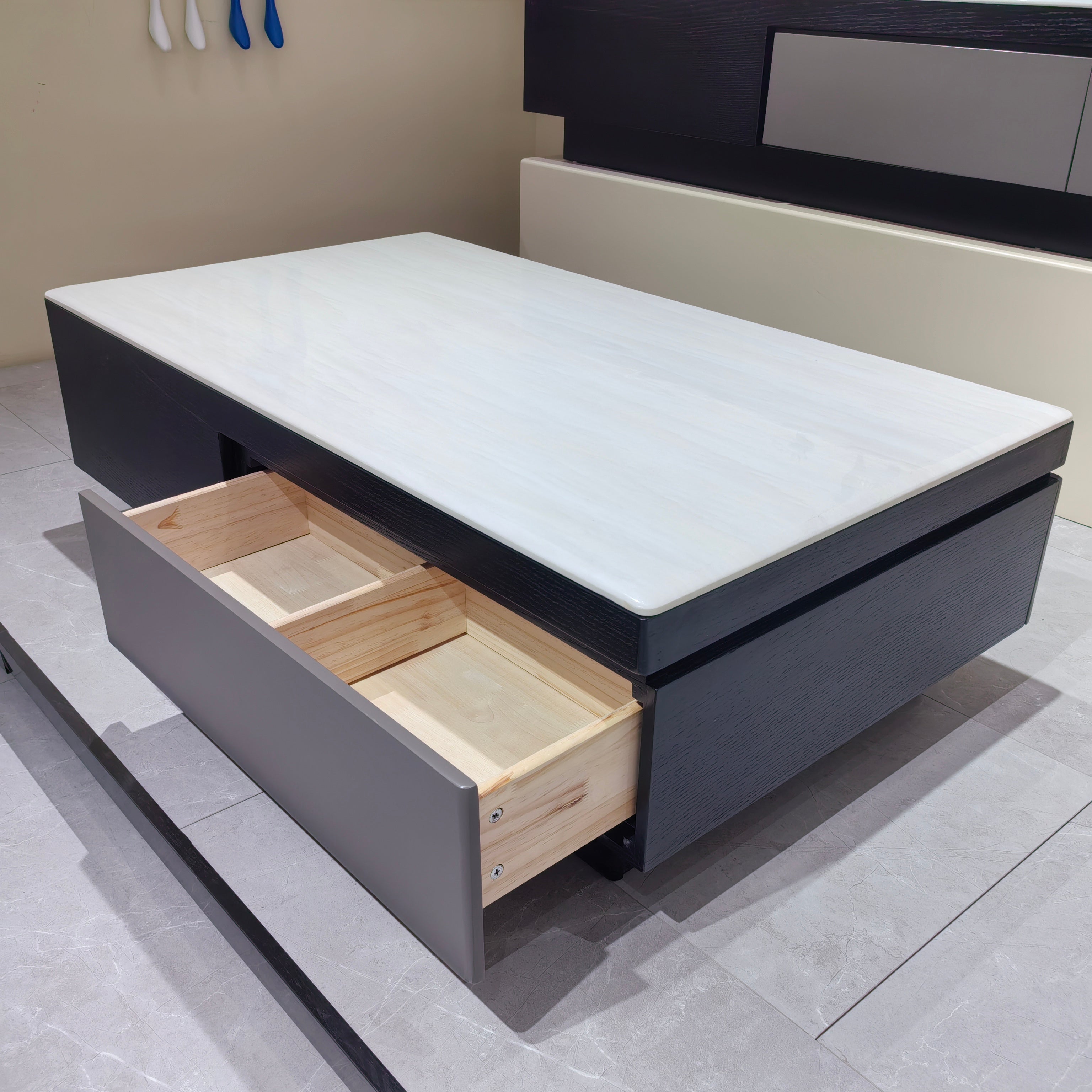 Coffee Table Imitation Marble Baking Paint Wood Veneer‌ LKL048CTAYG | LEUKHOME