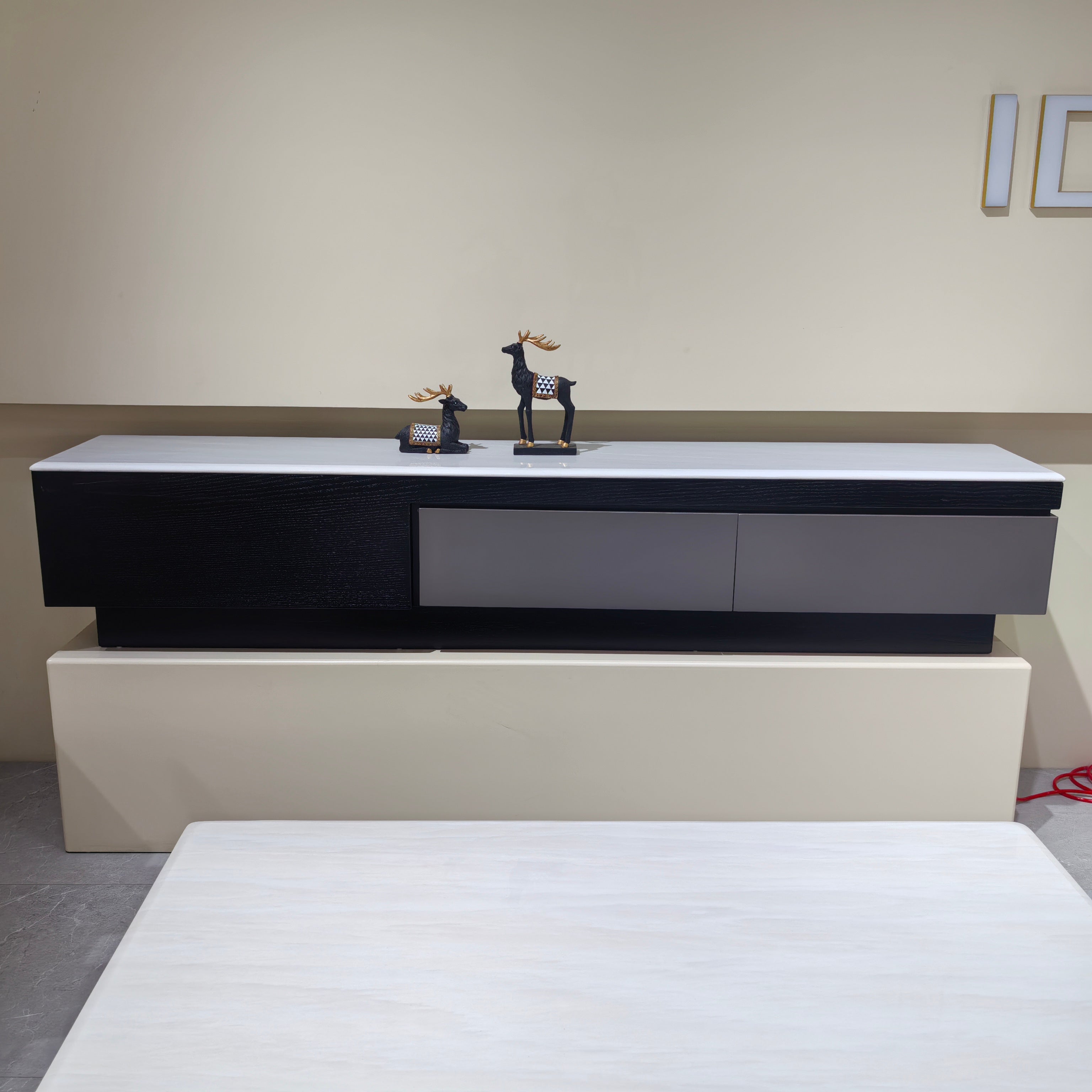 TV Stand Imitation Marble Baking Paint Wood Veneer‌ LKL049TSAYG | LEUKHOME