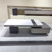 Coffee Table Artificial Stone Baking Paint Wood Veneer‌ LKL052CTAYG | LEUKHOME