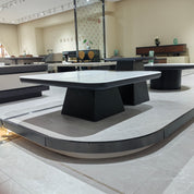 Coffee Table Artificial Stone Wood Veneer‌ LKL054CTAYG | LEUKHOME