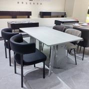 Dining Table Sintered Stone Baking Paint Acrylic LKD029DTAYG | LEUKHOME