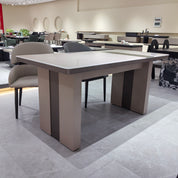 Dining Table Artificial Stone Baking Paint LKD033DTAYG | LEUKHOME