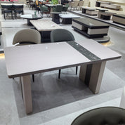 Dining Table Artificial Stone Baking Paint LKD033DTAYG | LEUKHOME
