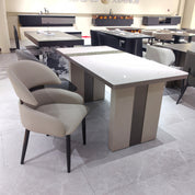 Dining Table Artificial Stone Baking Paint LKD033DTAYG | LEUKHOME