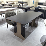 Dining Table Composite Sintered Stone Baking Paint Acrylic LKD035DTAYG | LEUKHOME