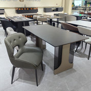 Dining Table Composite Sintered Stone Baking Paint Acrylic LKD035DTAYG | LEUKHOME