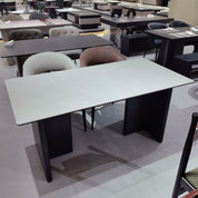 Dining Table Composite Sintered Stone Wood Veneer‌ LKD036DTAYG | LEUKHOME