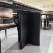 Dining Table Composite Sintered Stone Wood Veneer‌ LKD036DTAYG | LEUKHOME