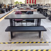 Dining Table Stainless Steel Wood Veneer‌ Acrylic LKD041DTAYG | LEUKHOME