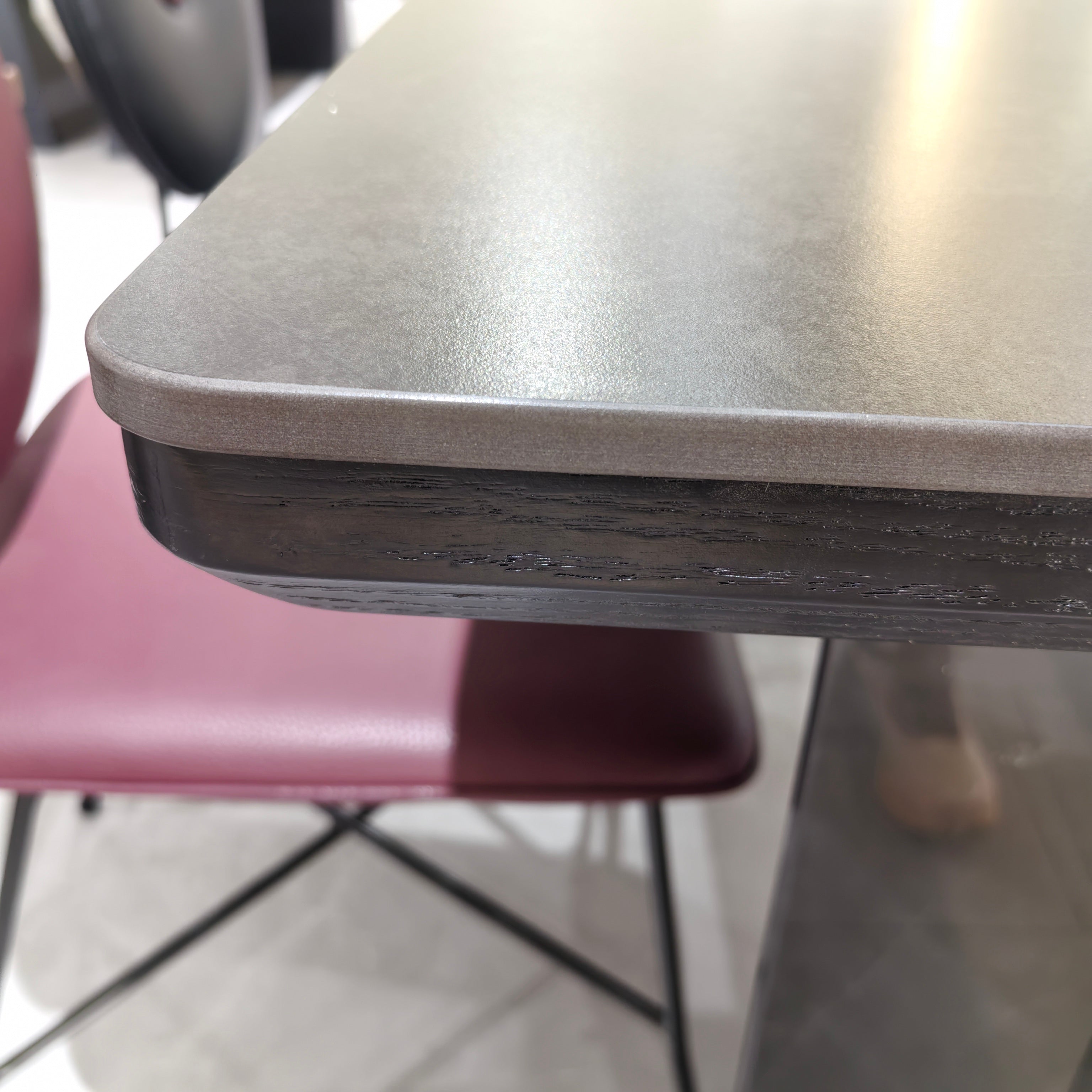 Dining Table Stainless Steel Wood Veneer‌ Acrylic LKD041DTAYG | LEUKHOME