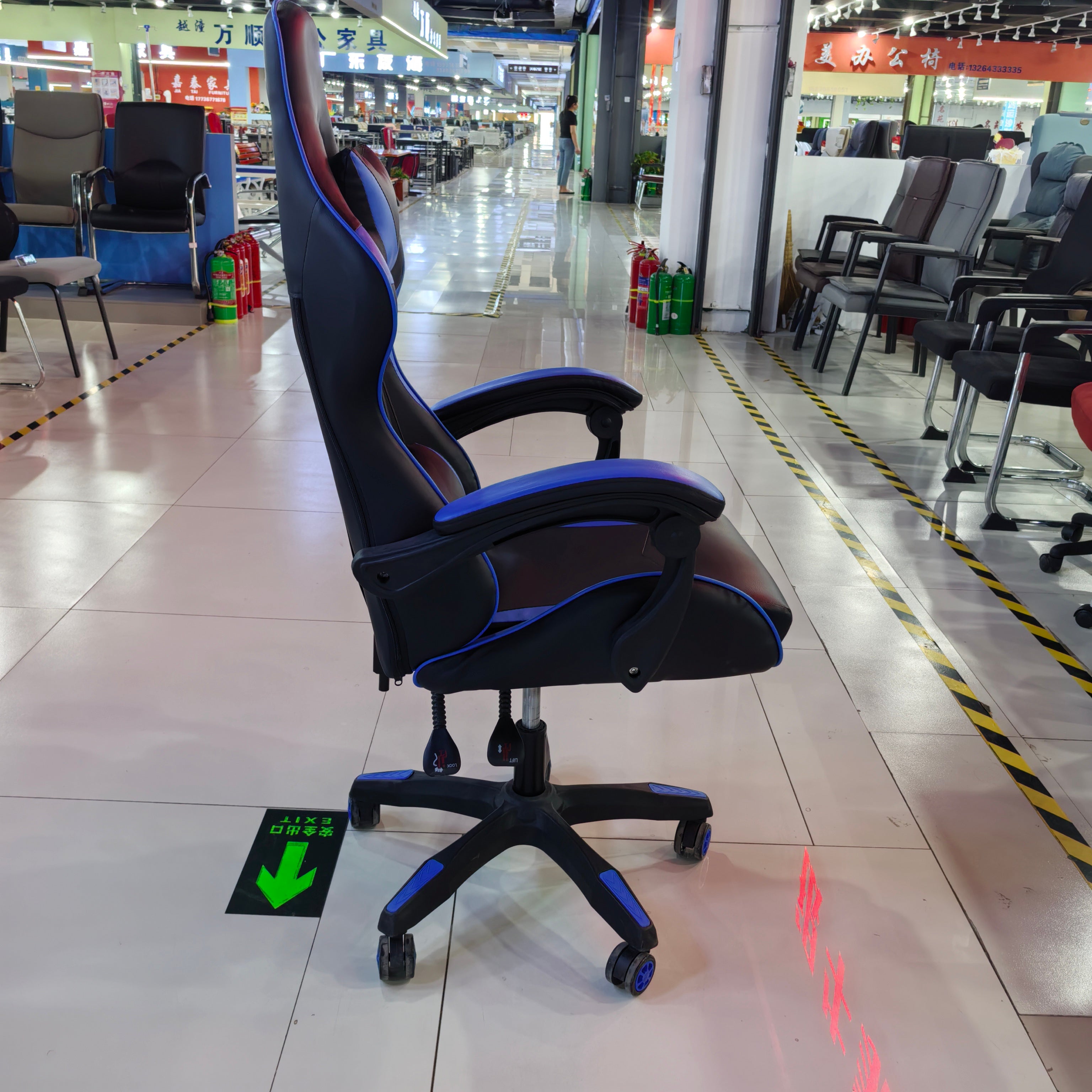 Gaming Chair Blue Adjustable Height (1 Chair) LKG002GCYN | LEUKHOME