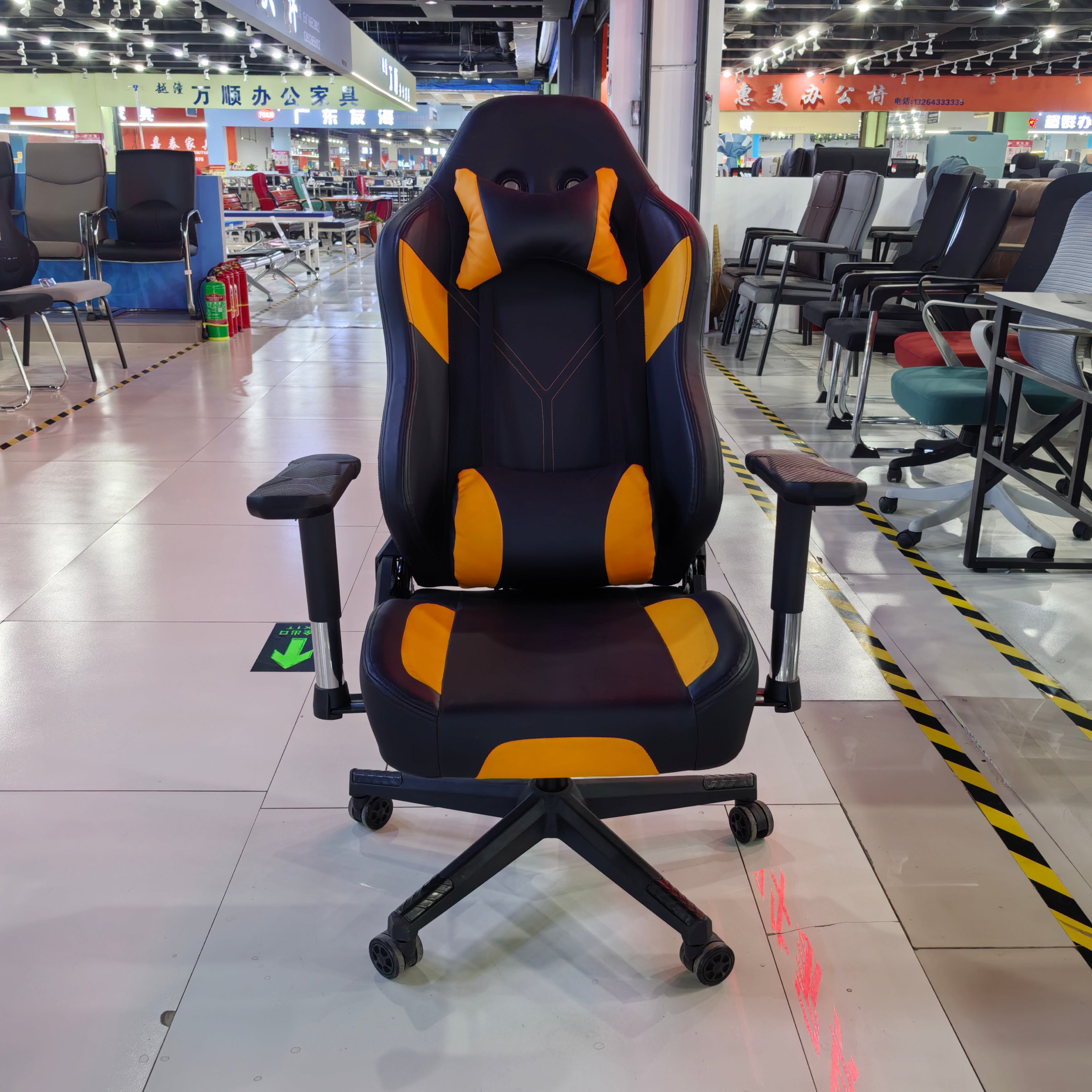 Gaming Chair Yellow Adjustable Height (1 Chair) LKG005GCYN | LEUKHOME