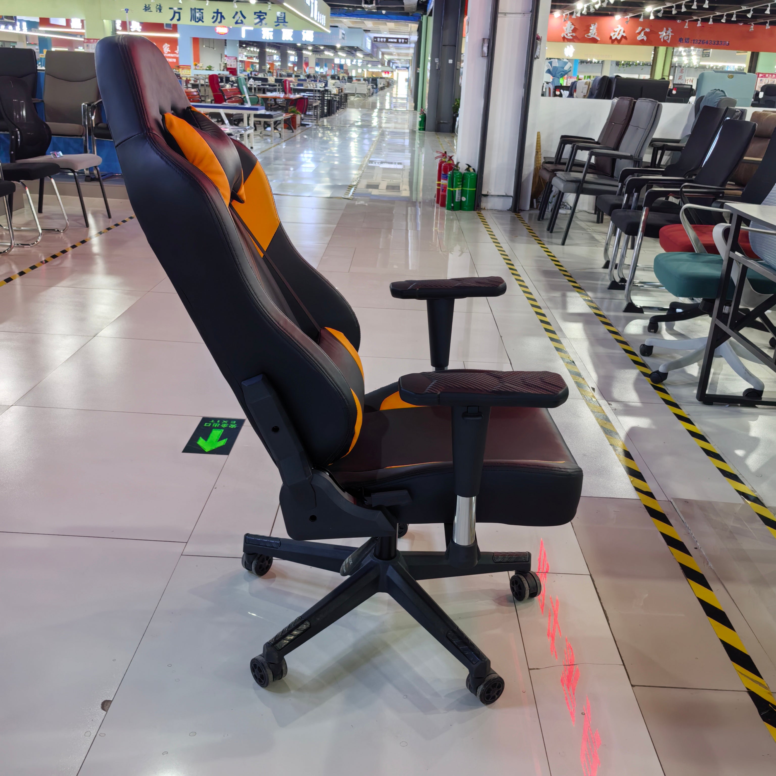 Gaming Chair Yellow Adjustable Height (1 Chair) LKG005GCYN | LEUKHOME