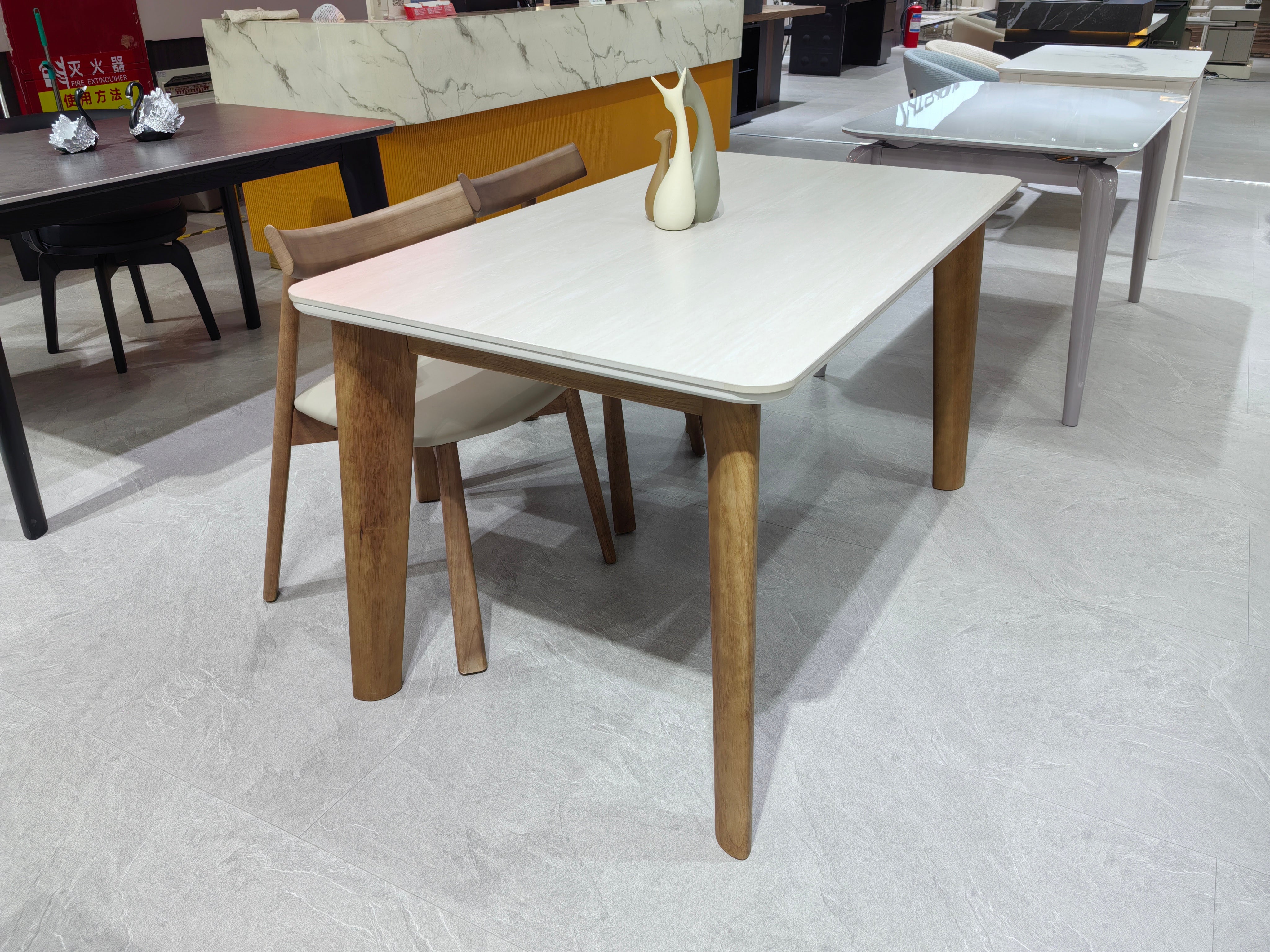 Dining Table Sintered Stone Oak LKD087DTDSBL | LEUKHOME