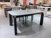 Dining Table Super Crystal Wood Veneer LKD088DTDSBL | LEUKHOME