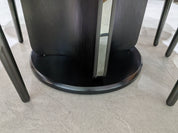 Dining Table Sintered Stone Wood Veneer Stainless Steel LKD089DTDSBL | LEUKHOME