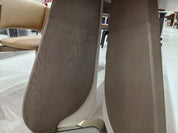 Dining Table Sintered Stone Wood Veneer Stainless Steel LKD085DTDSBL | LEUKHOME