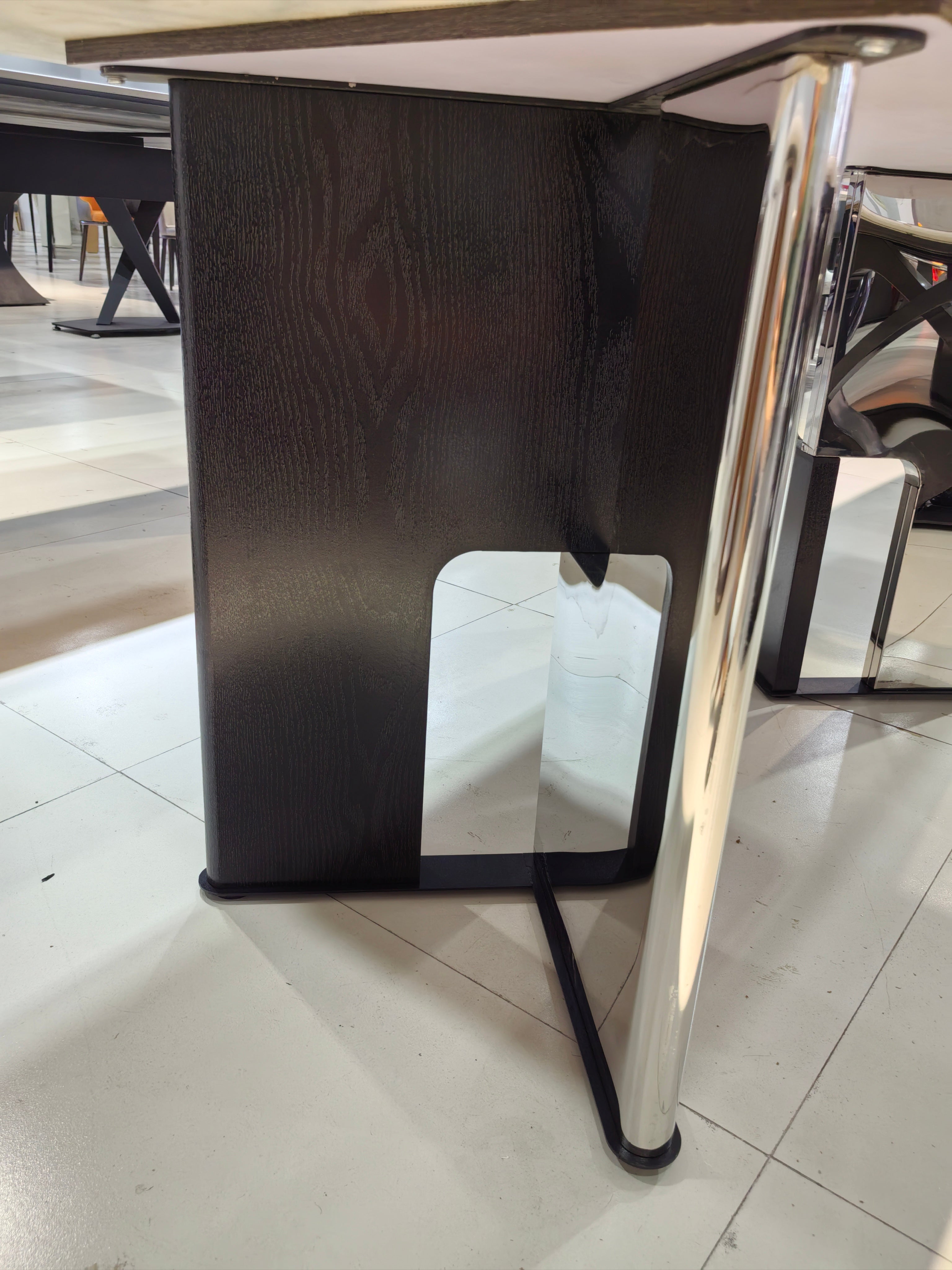 Dining Table Super Crystal Solid Wood Stainless Steel LKD098DTHX | LEUKHOME