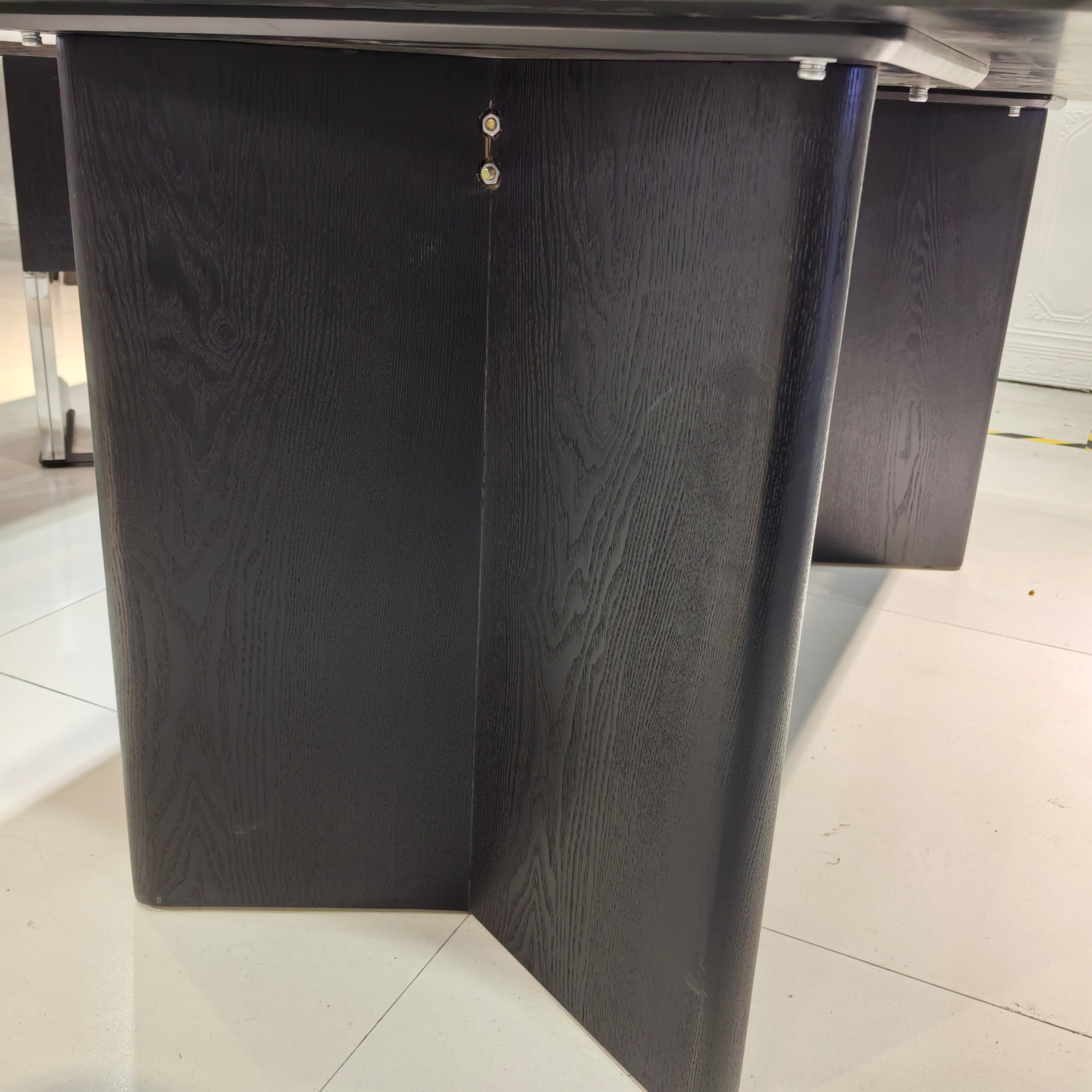 Dining Table Sintered Stone Wood Veneer LKD099DTHX | LEUKHOME