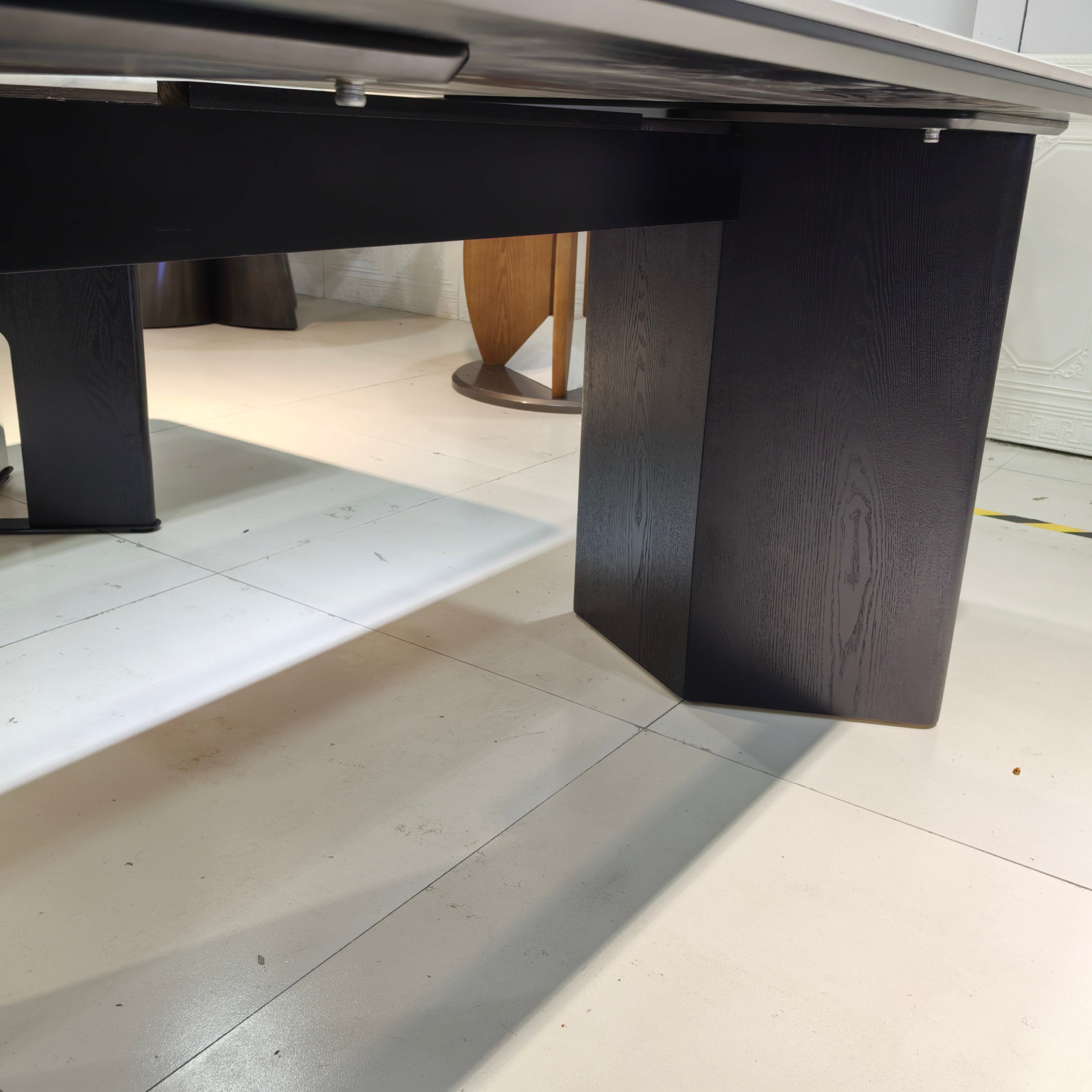 Dining Table Sintered Stone Wood Veneer LKD099DTHX | LEUKHOME