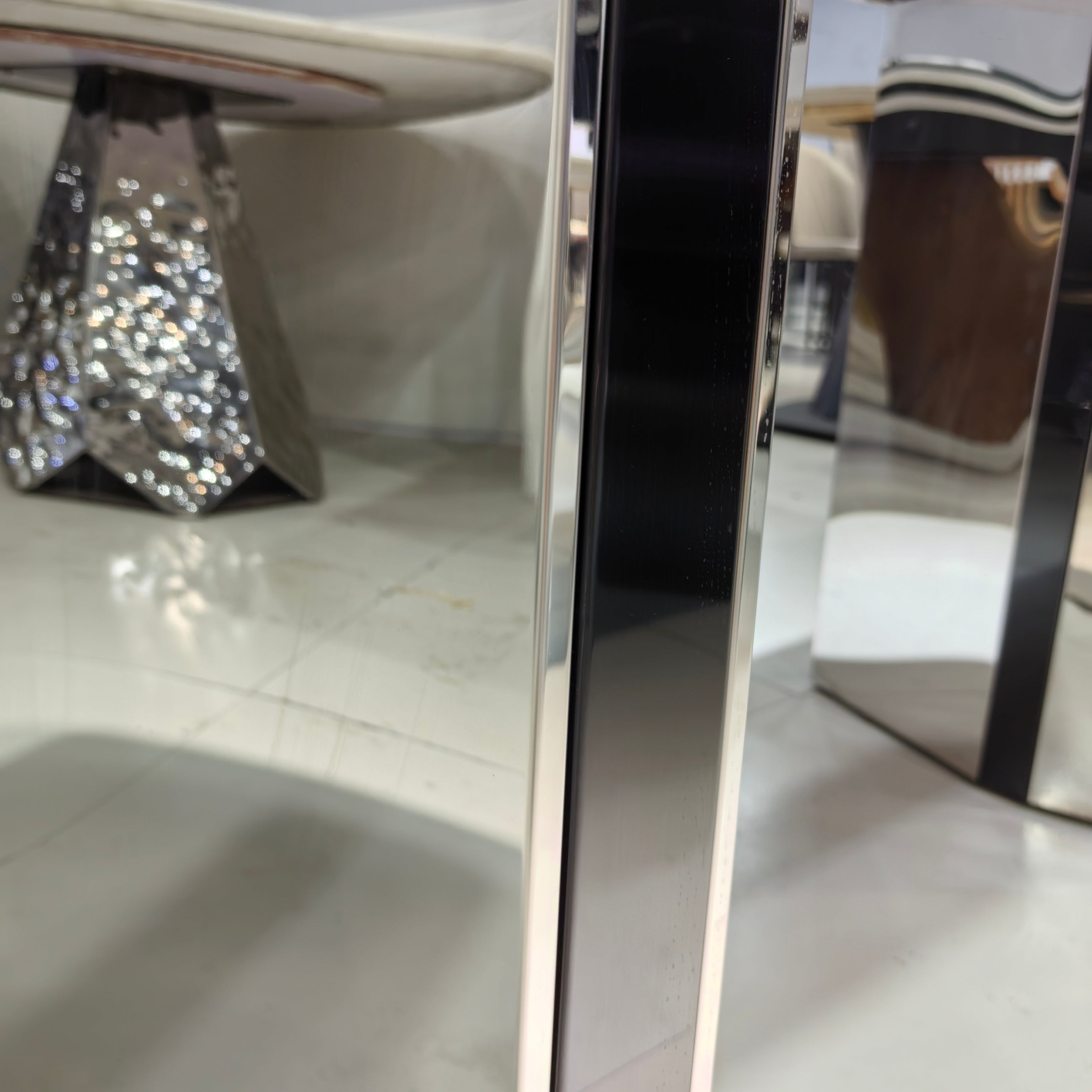 Dining Table Marble Stainless Steel LKD100DTHX | LEUKHOME