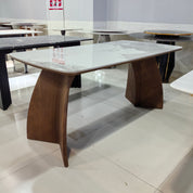 Dining Table Sintered Stone Wood Veneer LKD101DTHX | LEUKHOME