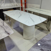 Dining Table Sintered Stone Carbon Steel LKD102DTHX | LEUKHOME