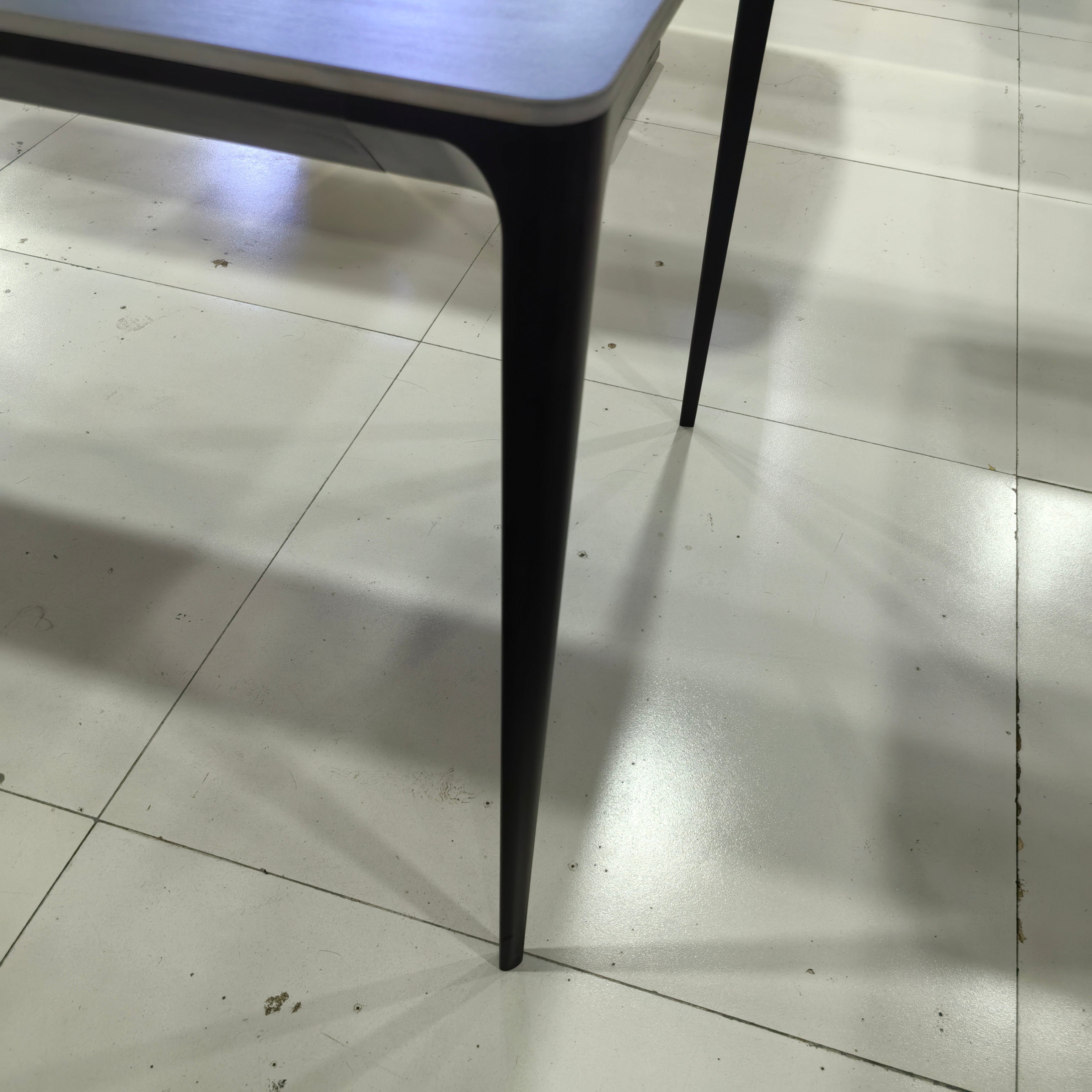 Dining Table Sintered Stone Carbon Steel LKD103DTHX | LEUKHOME
