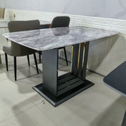 Dining Table Super Crystal Carbon Steel LKD104DTHX | LEUKHOME