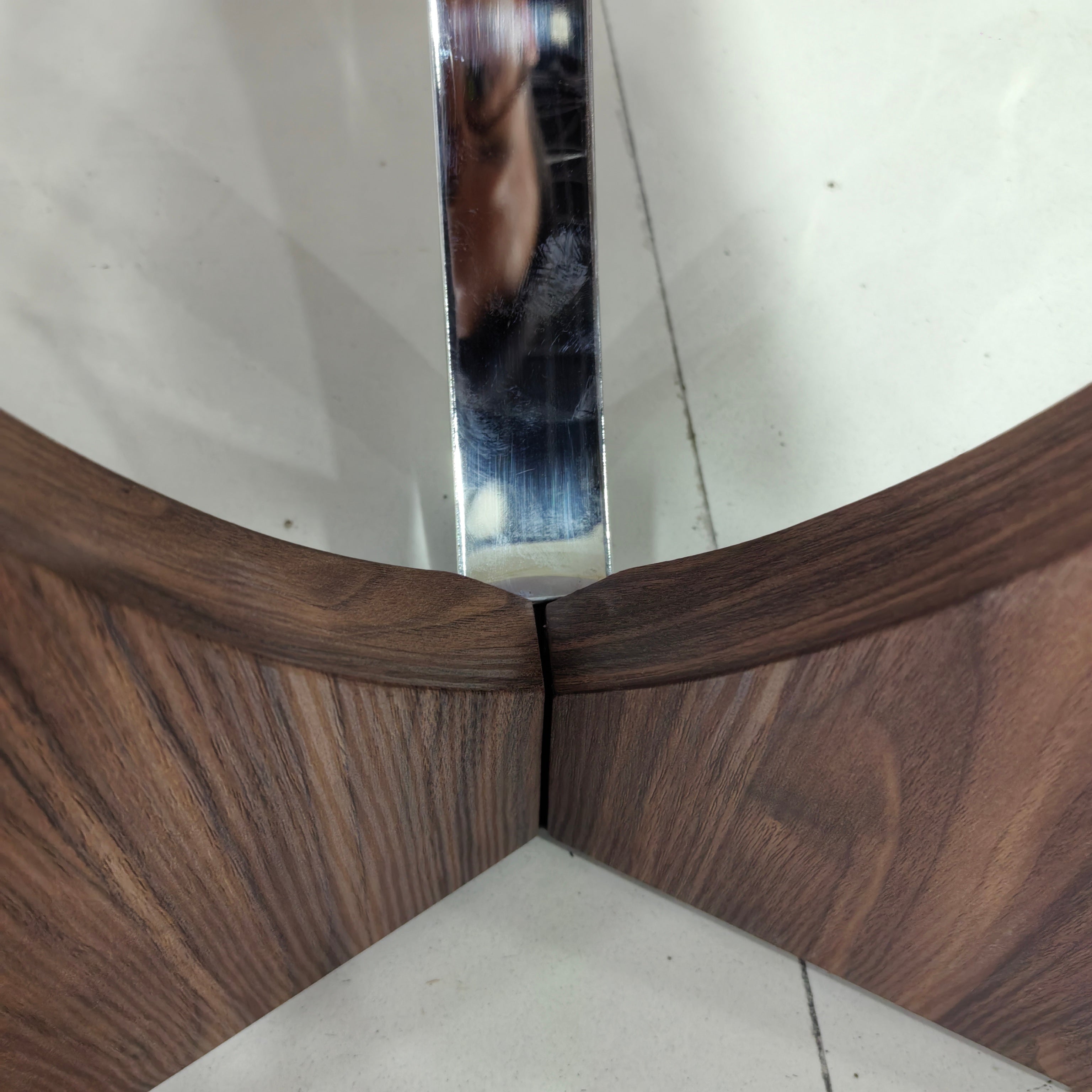 Dining Table Marble Wood Veneer Stainless Steel LKD105DTHX | LEUKHOME