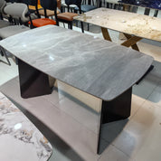 Dining Table Sintered Stone Carbon Steel LKD109DTHX | LEUKHOME