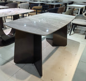 Dining Table Sintered Stone Carbon Steel LKD109DTHX | LEUKHOME