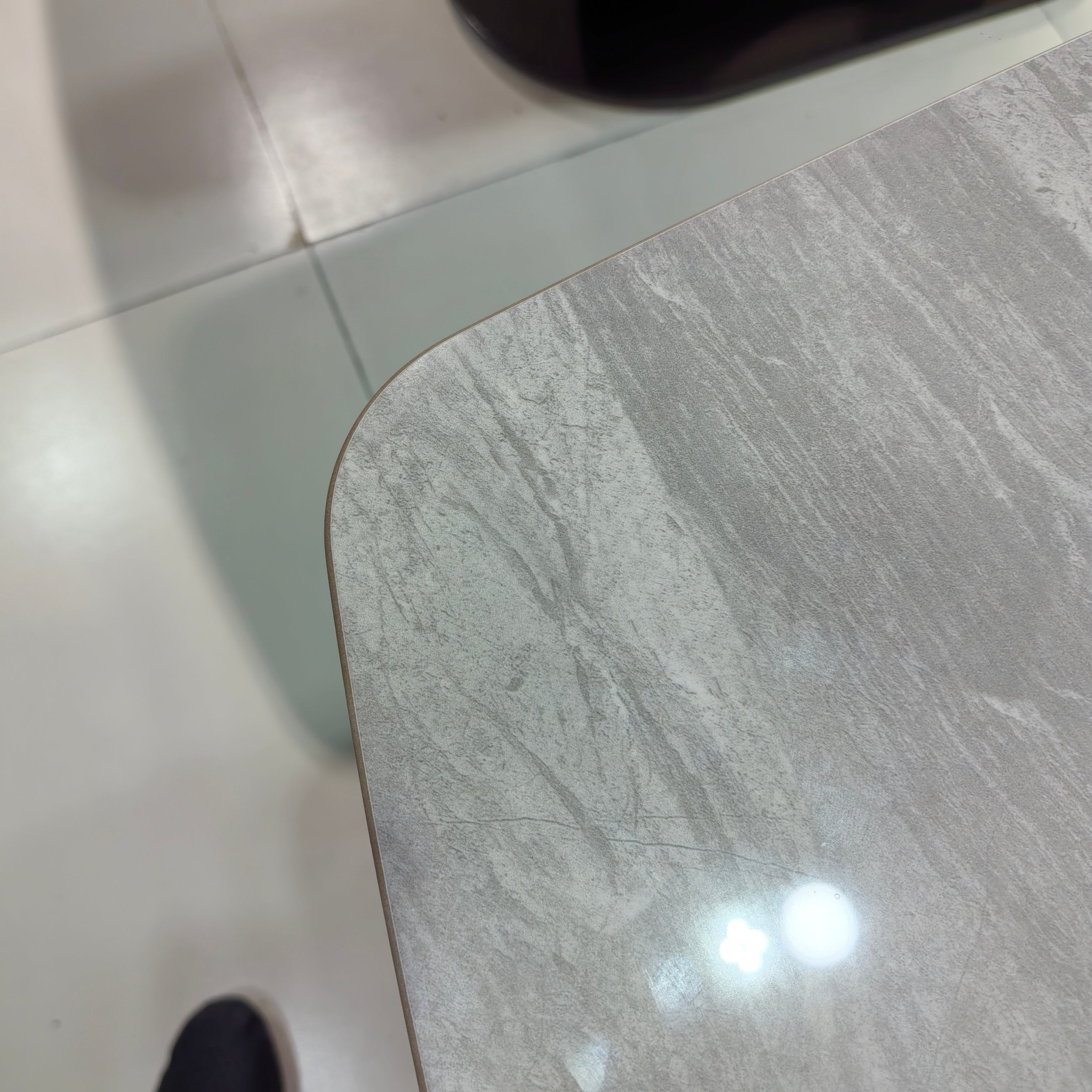 Dining Table Sintered Stone Carbon Steel LKD109DTHX | LEUKHOME