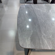 Dining Table Sintered Stone Carbon Steel LKD109DTHX | LEUKHOME