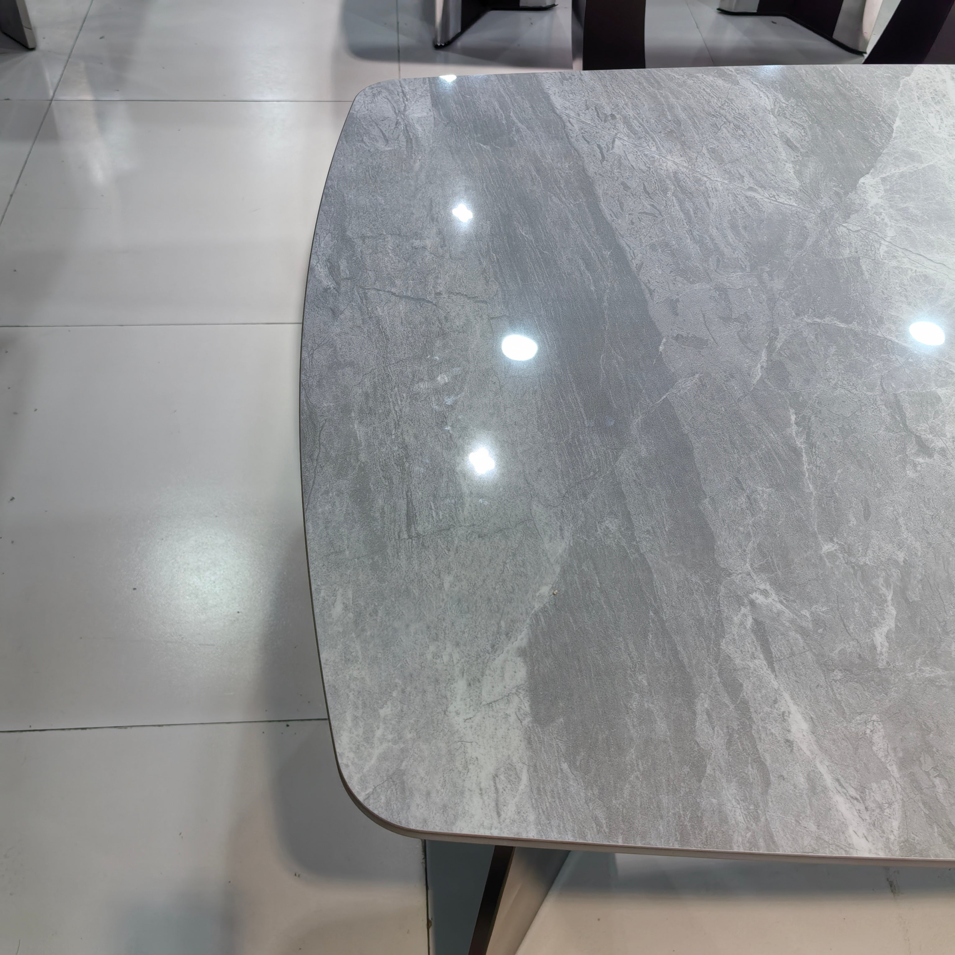 Dining Table Sintered Stone Carbon Steel LKD109DTHX | LEUKHOME