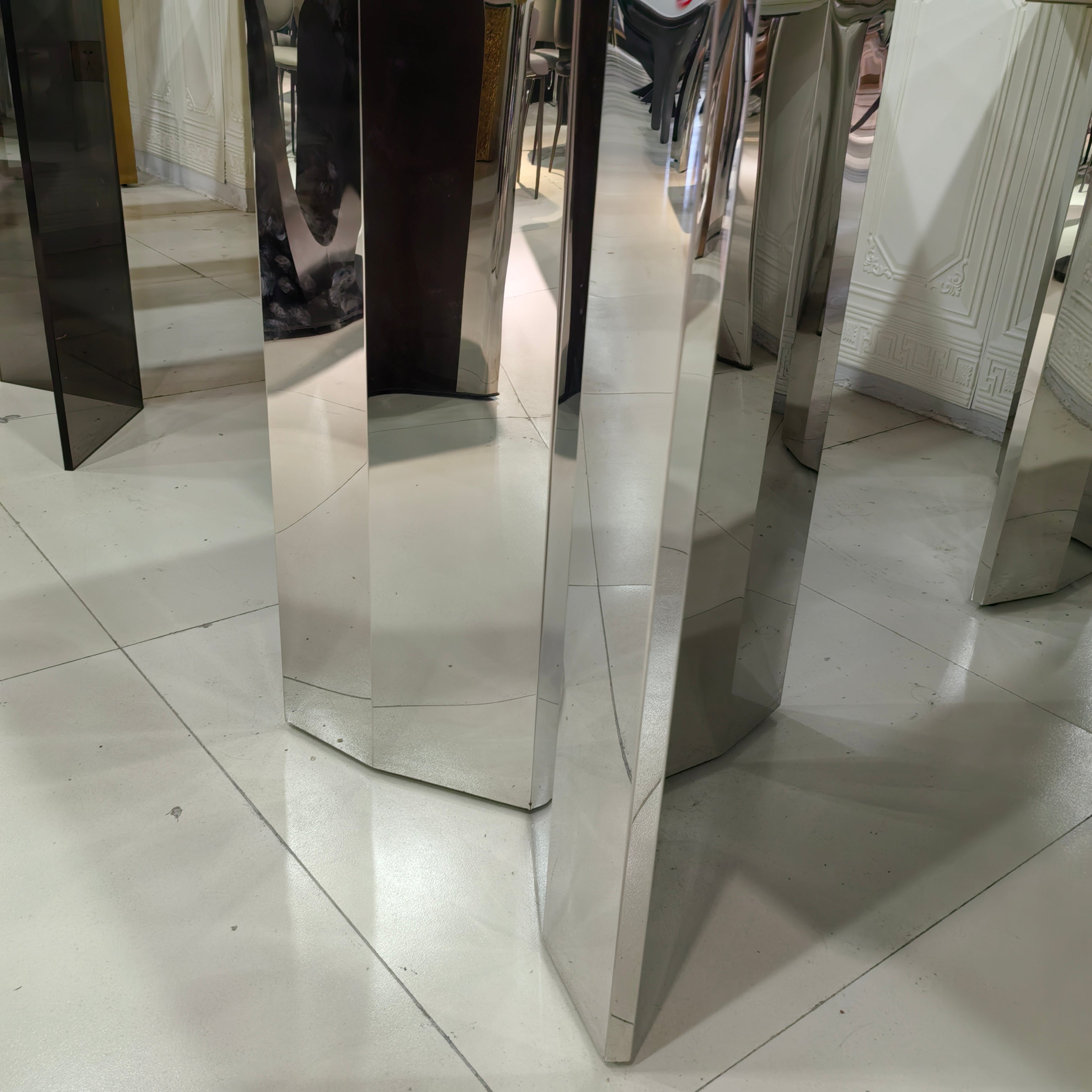 Dining Table Super Crystal Stainless Steel LKD111DTHX | LEUKHOME